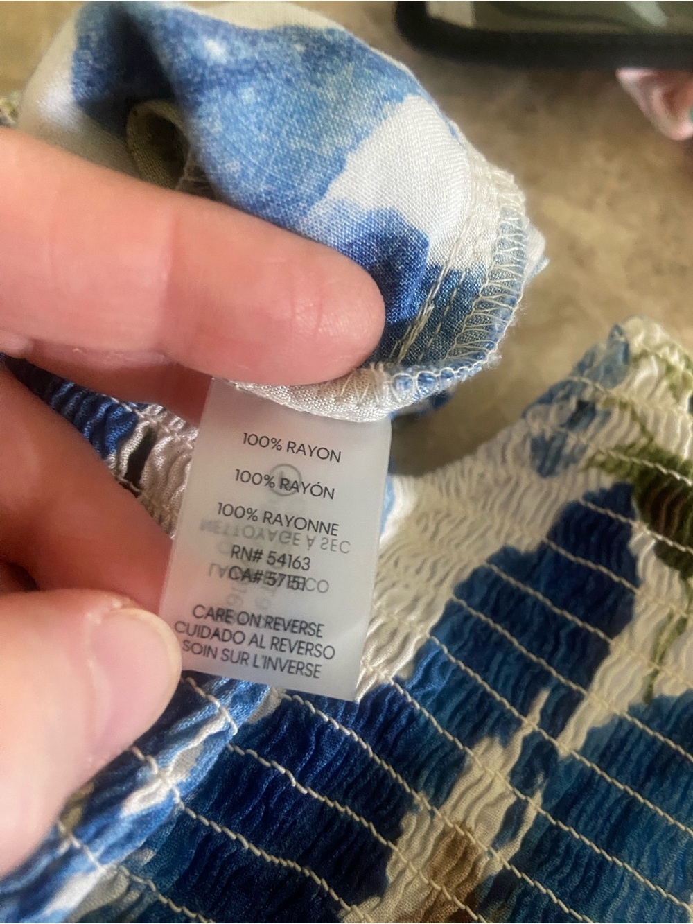 Calvin Klein Blue and White Floral Pant Romper - Picture 8 of 9